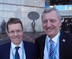 L-R: Andy Street, Conservative Mayoral Candidate in Birmingham with BMF MD John Newcomb